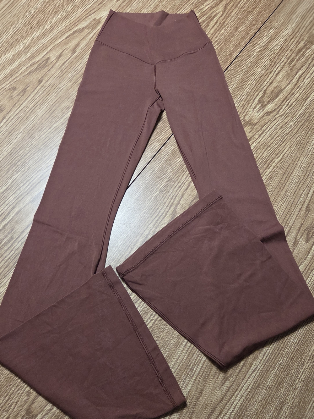 Offline By Aerie Real Me High-Waist Flare Leggings in a Red/Brown Color